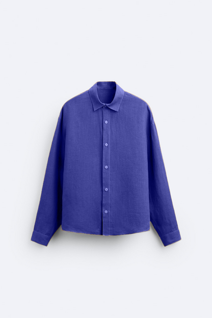 Chemise en coton bleu