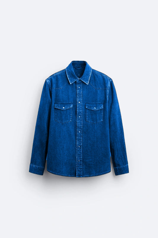 Chemise en jeans bleu